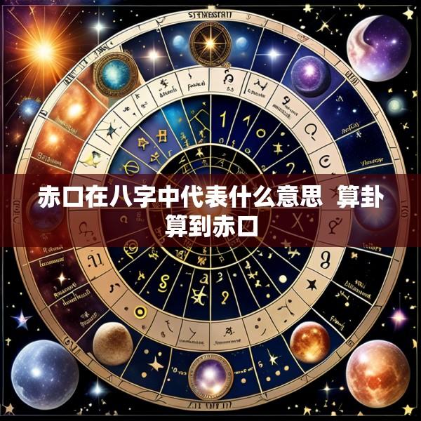 赤口在八字中代表什么意思  算卦算到赤口
