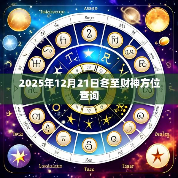 2025年12月21日冬至财神方位查询