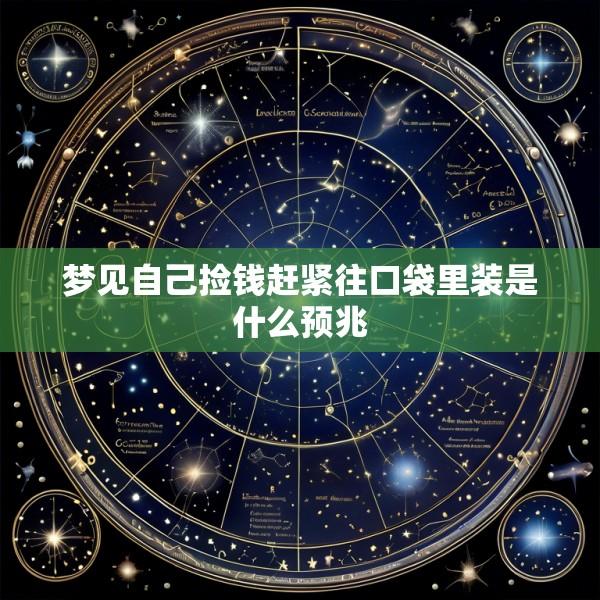梦见自己捡钱赶紧往口袋里装是什么预兆