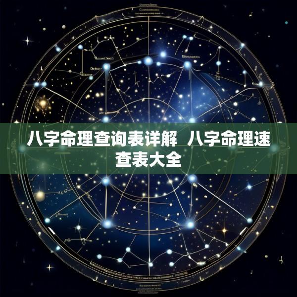 八字命理查询表详解  八字命理速查表大全