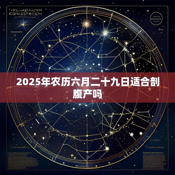 2025年农历六月二十九日适合剖腹产吗