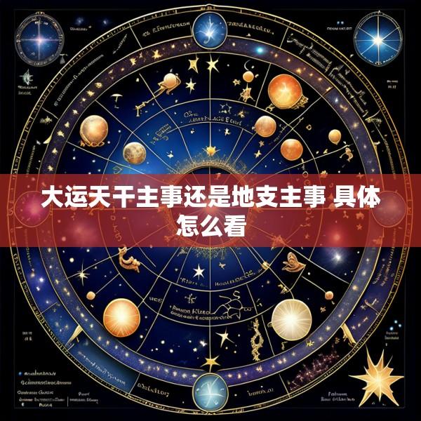 大运天干主事还是地支主事 具体怎么看