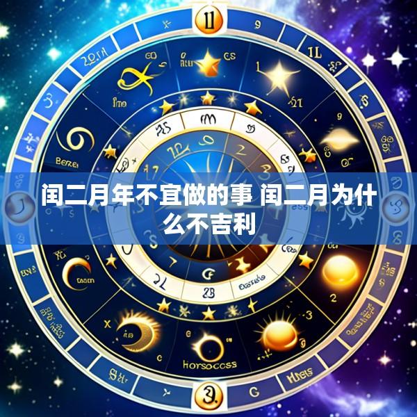 闰二月年不宜做的事 闰二月为什么不吉利