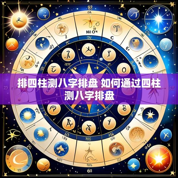 排四柱测八字排盘 如何通过四柱测八字排盘