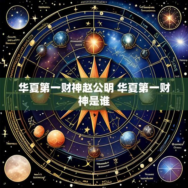 华夏第一财神赵公明 华夏第一财神是谁