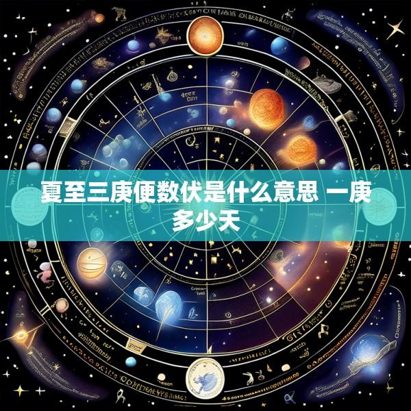 夏至三庚便数伏是什么意思 一庚多少天