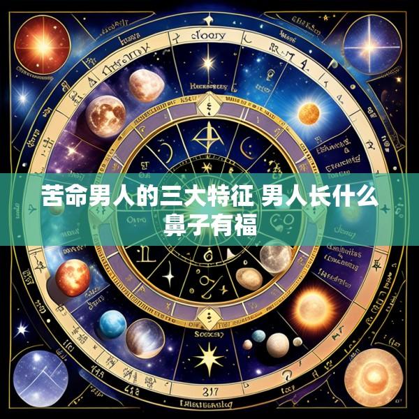 苦命男人的三大特征 男人长什么鼻子有福