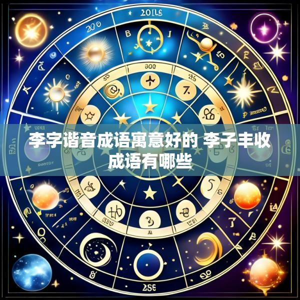 李字谐音成语寓意好的 李子丰收成语有哪些