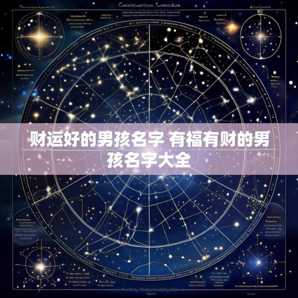 财运好的男孩名字 有福有财的男孩名字大全
