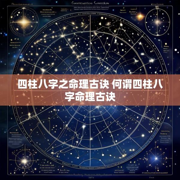 四柱八字之命理古诀 何谓四柱八字命理古诀