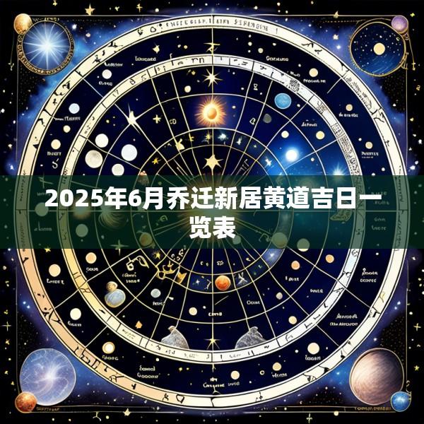 2025年6月乔迁新居黄道吉日一览表