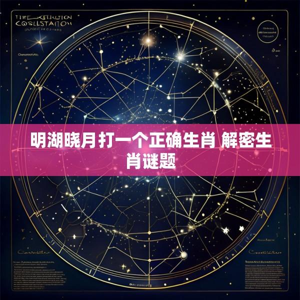 明湖晓月打一个正确生肖 解密生肖谜题