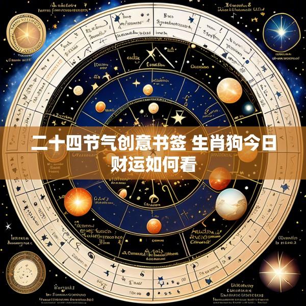 二十四节气创意书签 生肖狗今日财运如何看