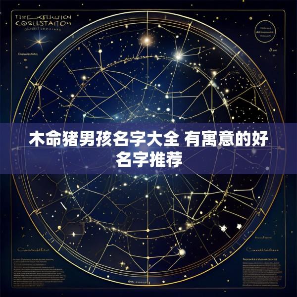 木命猪男孩名字大全 有寓意的好名字推荐