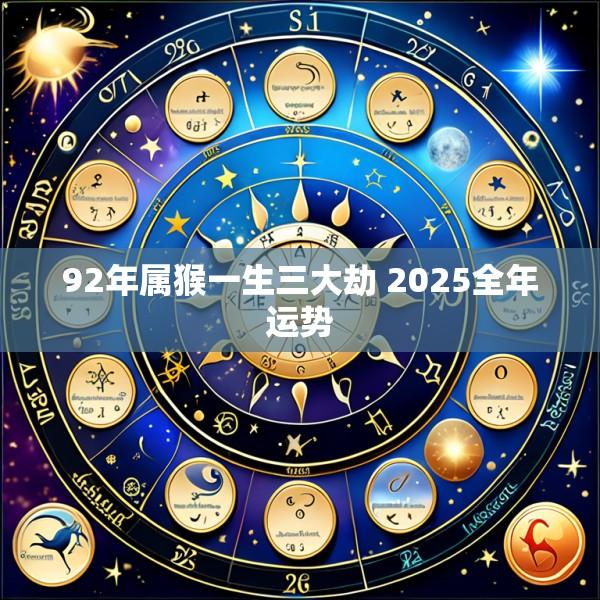 92年属猴一生三大劫 2025全年运势