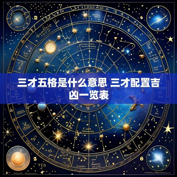 三才五格是什么意思 三才配置吉凶一览表