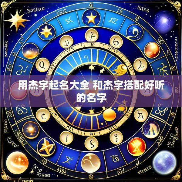 用杰字起名大全 和杰字搭配好听的名字