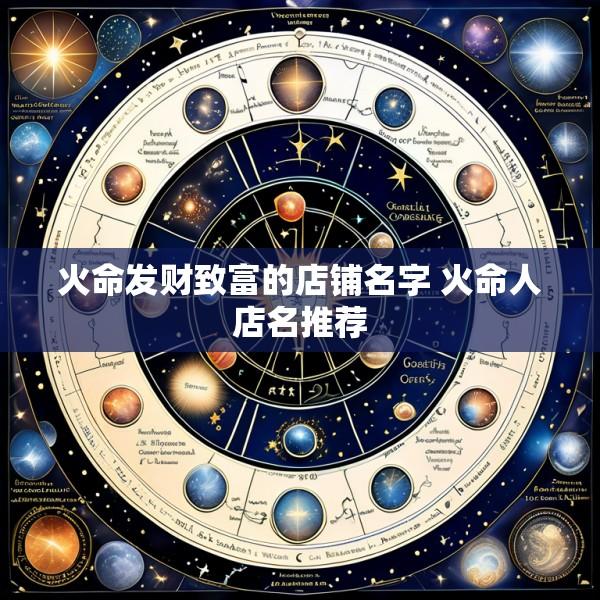 火命发财致富的店铺名字 火命人店名推荐