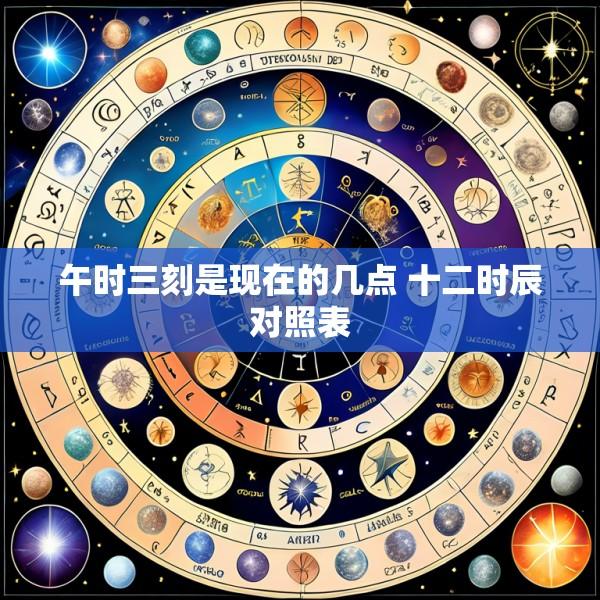 午时三刻是现在的几点 十二时辰对照表