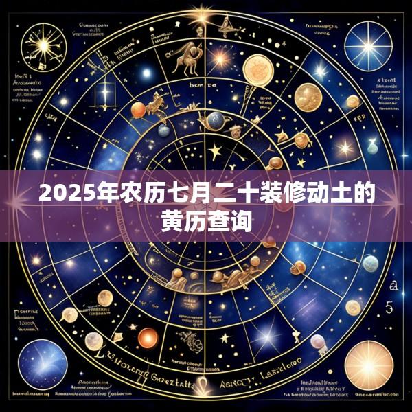 2025年农历七月二十装修动土的黄历查询