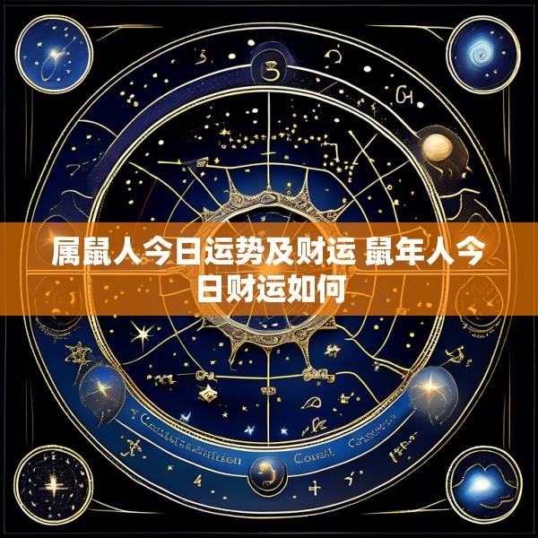 属鼠人今日运势及财运 鼠年人今日财运如何