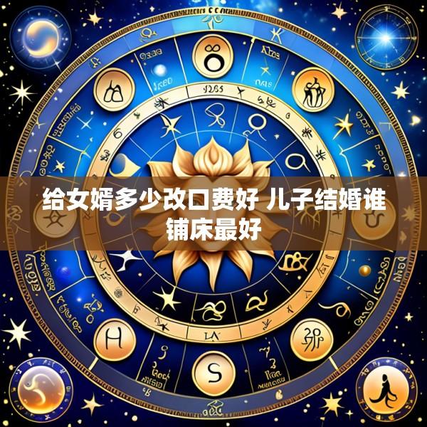 给女婿多少改口费好 儿子结婚谁铺床最好