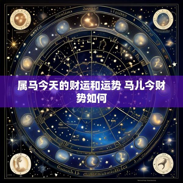 属马今天的财运和运势 马儿今财势如何