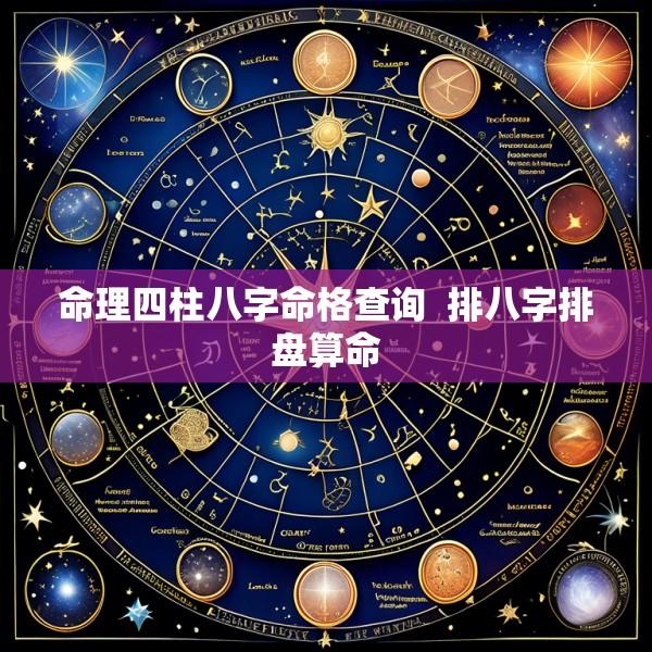命理四柱八字命格查询  排八字排盘算命