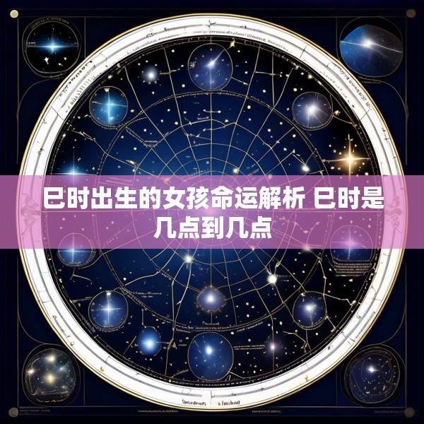 巳时出生的女孩命运解析 巳时是几点到几点