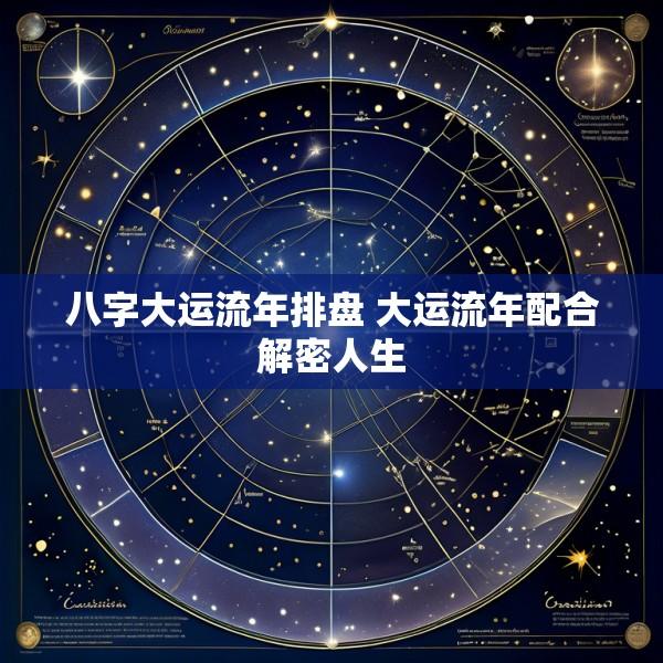 八字大运流年排盘 大运流年配合解密人生