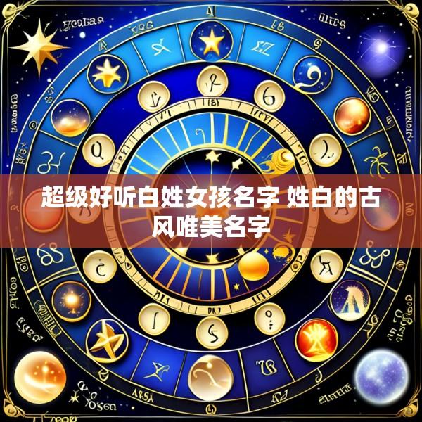 超级好听白姓女孩名字 姓白的古风唯美名字