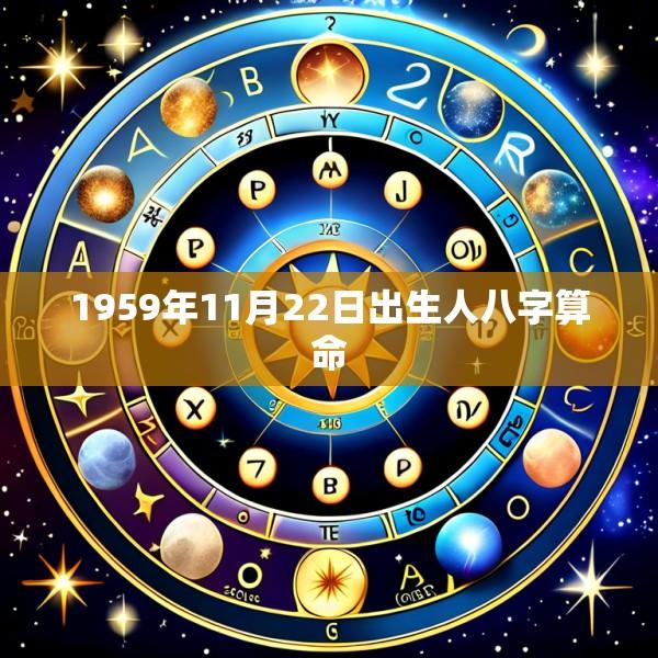 1959年11月22日出生人八字算命
