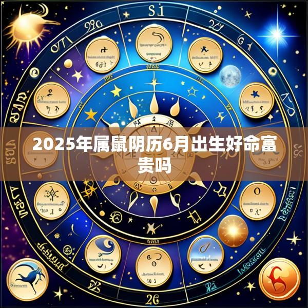 2025年属鼠阴历6月出生好命富贵吗