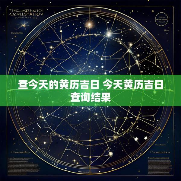 查今天的黄历吉日 今天黄历吉日查询结果