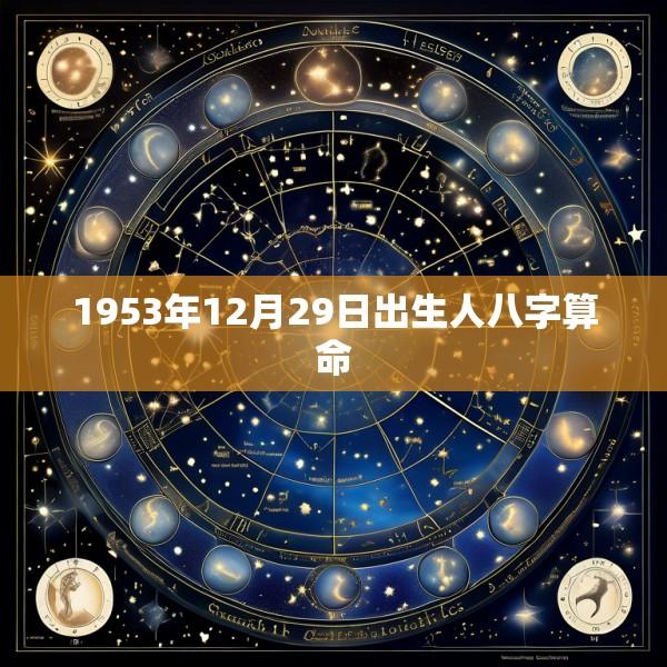 1953年12月29日出生人八字算命