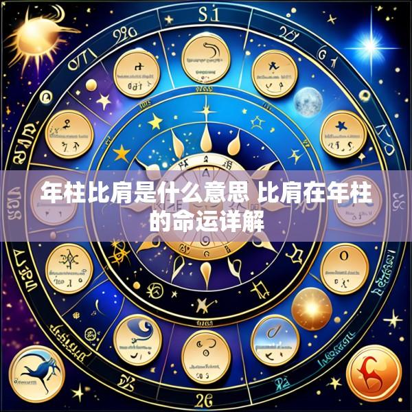年柱比肩是什么意思 比肩在年柱的命运详解