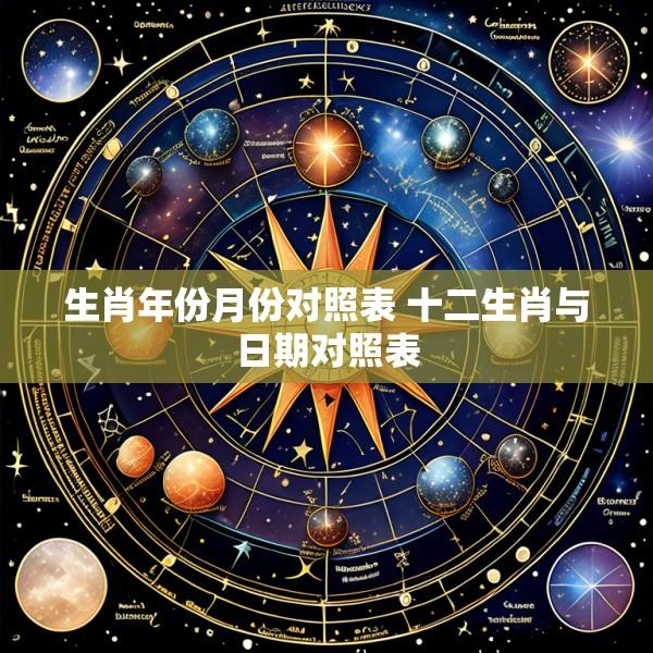 生肖年份月份对照表 十二生肖与日期对照表