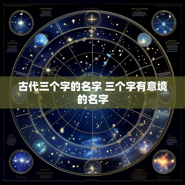 古代三个字的名字 三个字有意境的名字