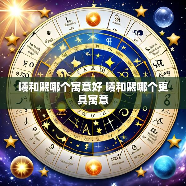 曦和熙哪个寓意好 曦和熙哪个更具寓意
