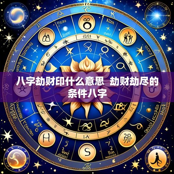 八字劫财印什么意思  劫财劫尽的条件八字