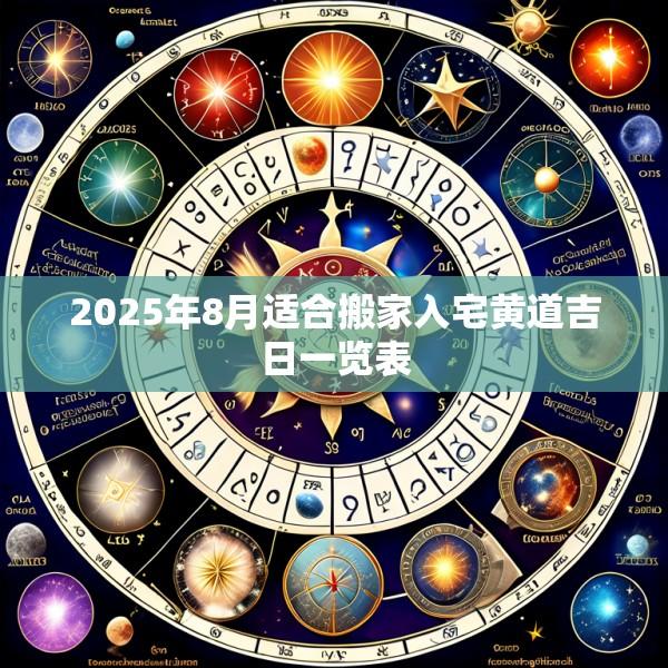 2025年8月适合搬家入宅黄道吉日一览表