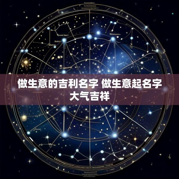做生意的吉利名字 做生意起名字大气吉祥