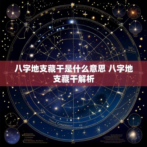 八字地支藏干是什么意思 八字地支藏干解析