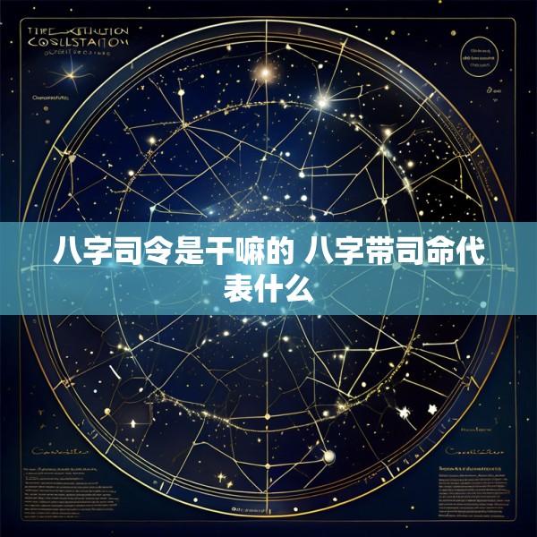 八字司令是干嘛的 八字带司命代表什么