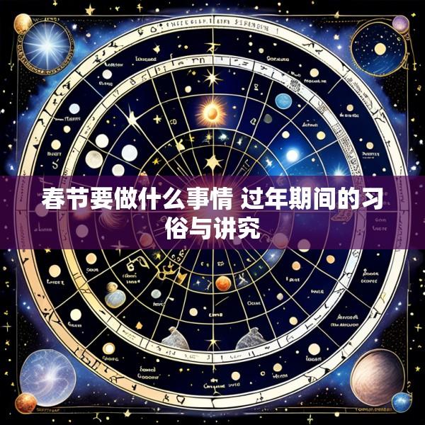 春节要做什么事情 过年期间的习俗与讲究