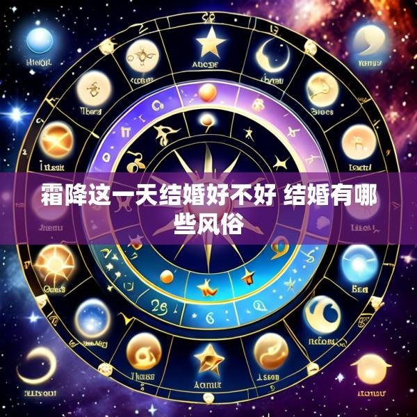霜降这一天结婚好不好 结婚有哪些风俗