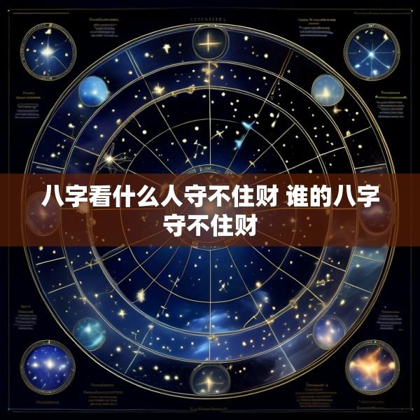 八字看什么人守不住财 谁的八字守不住财