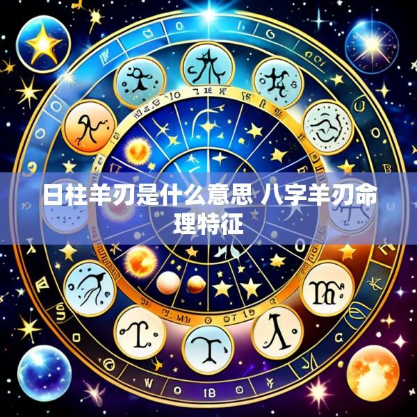 日柱羊刃是什么意思 八字羊刃命理特征