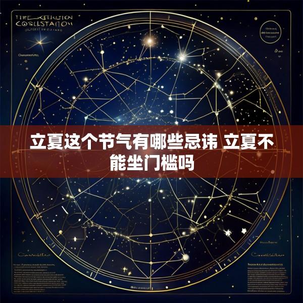 立夏这个节气有哪些忌讳 立夏不能坐门槛吗
