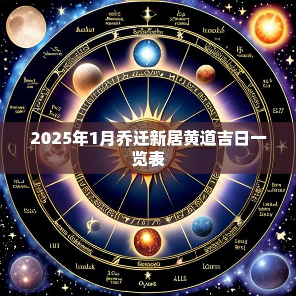 2025年1月乔迁新居黄道吉日一览表